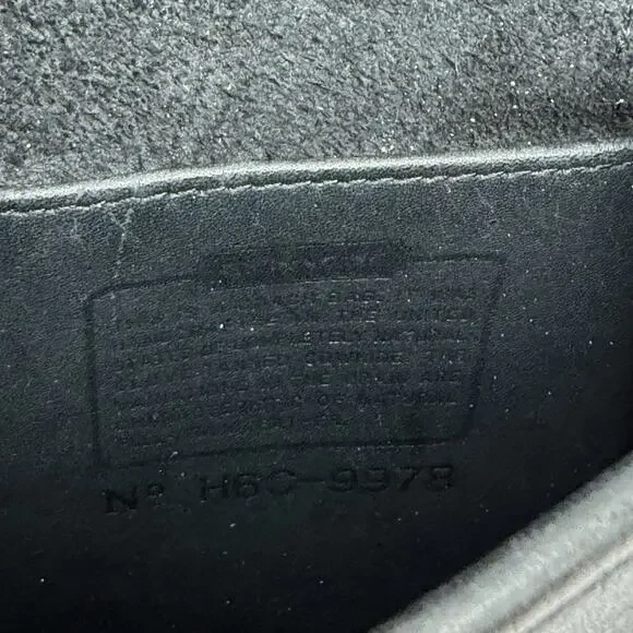 Coach Vintage Leather Crossbody Black Turnlock NYC 9378 Mini Purse Distressed - Picture 12 of 13